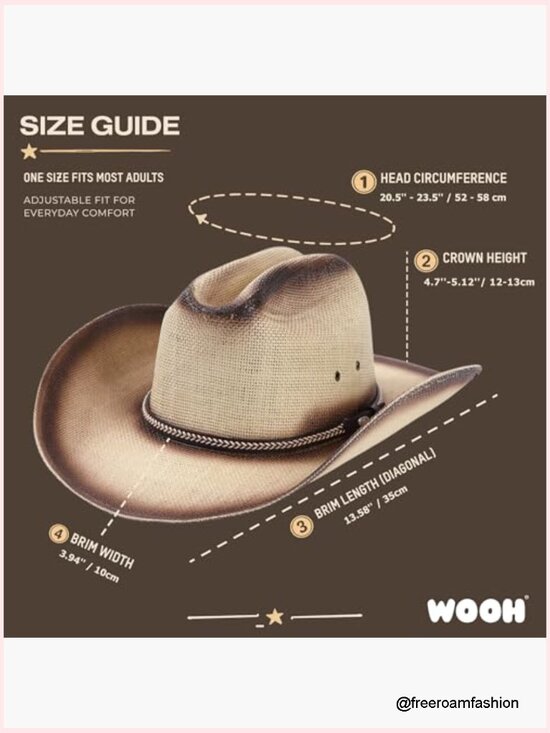 Wide Brim Straw Cowboy Hat for Women Men Western Cowgirl Rodeo Country main image 4